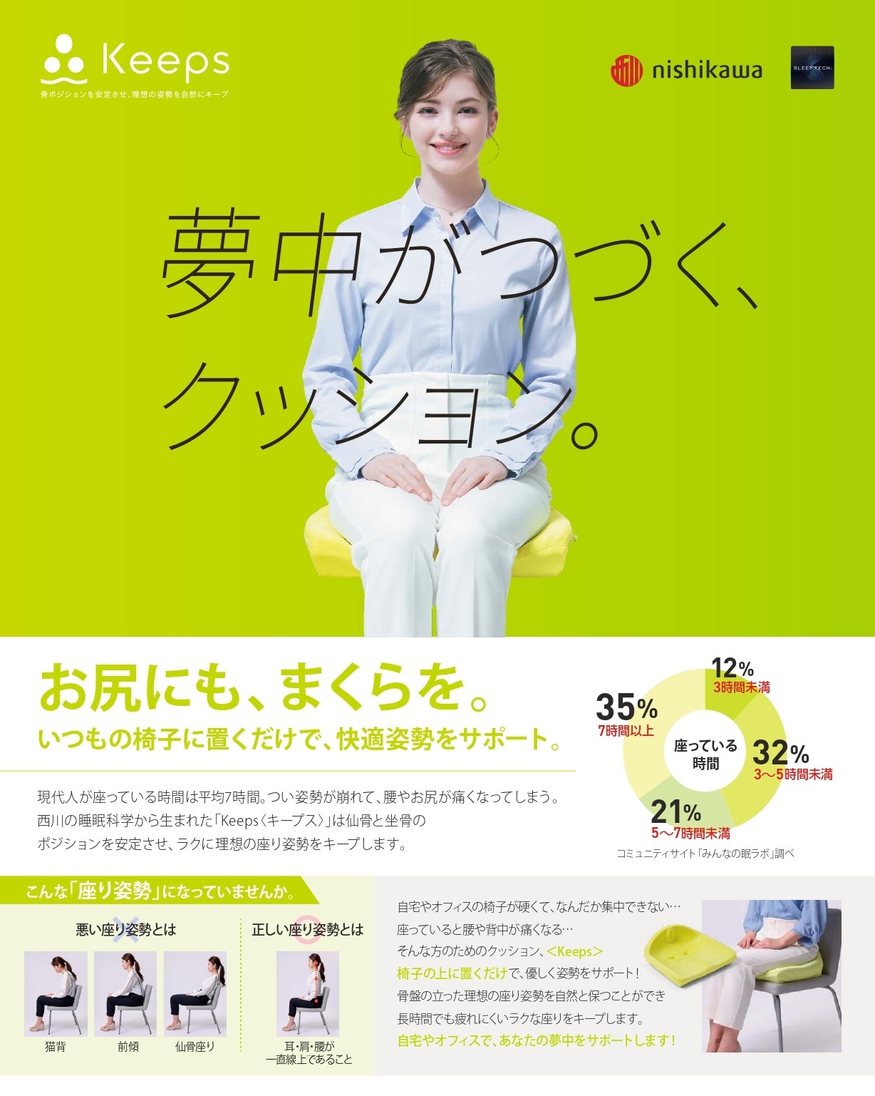 Keeps骨盤サポートクッション(おしりのまくら)の画像