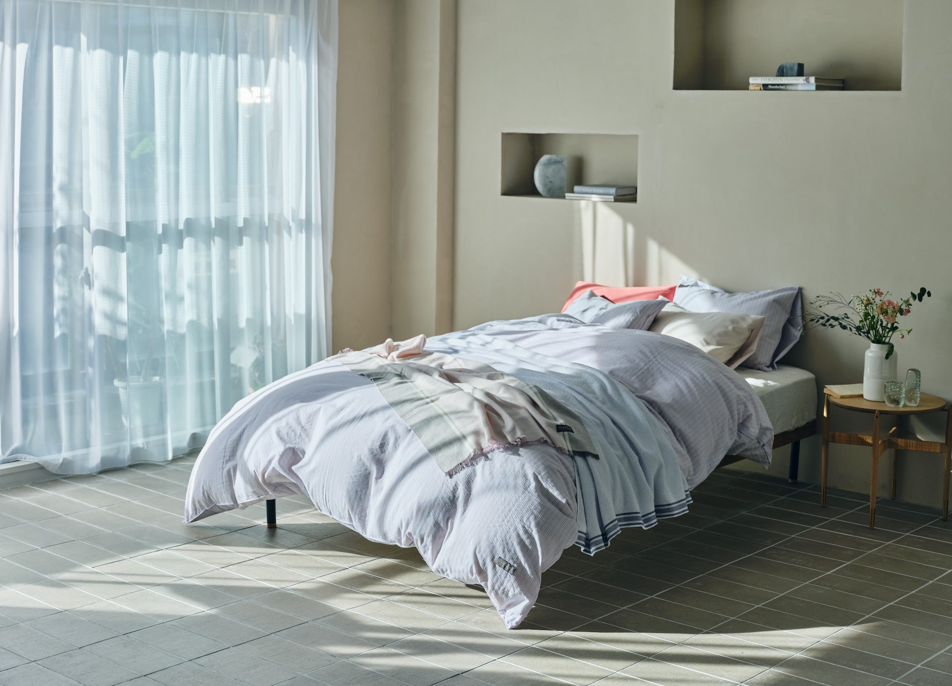 イトリエ　先染めサッカー　掛ふとんカバーの画像